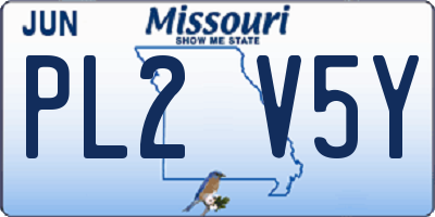 MO license plate PL2V5Y