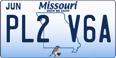 MO license plate PL2V6A