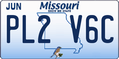 MO license plate PL2V6C