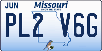 MO license plate PL2V6G