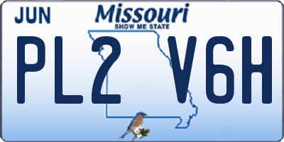 MO license plate PL2V6H