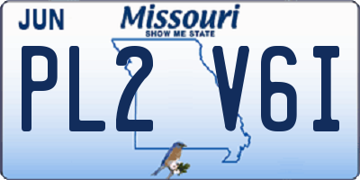 MO license plate PL2V6I