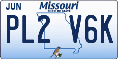 MO license plate PL2V6K