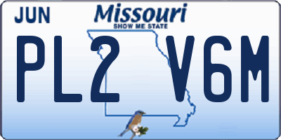 MO license plate PL2V6M