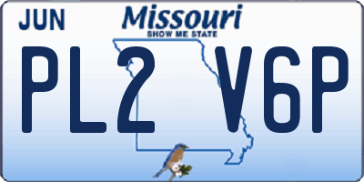 MO license plate PL2V6P