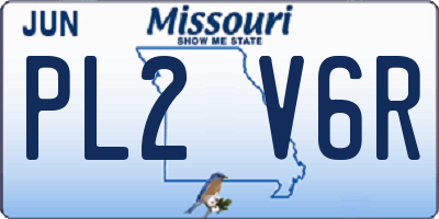 MO license plate PL2V6R