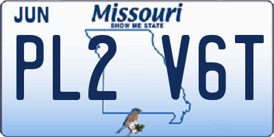 MO license plate PL2V6T