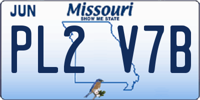 MO license plate PL2V7B