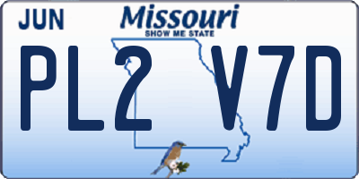 MO license plate PL2V7D