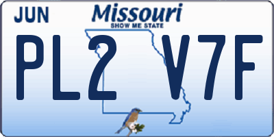 MO license plate PL2V7F
