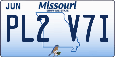 MO license plate PL2V7I
