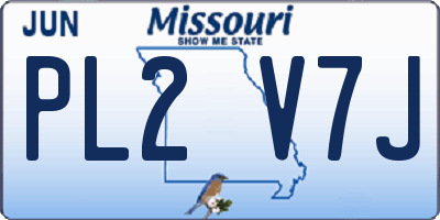 MO license plate PL2V7J