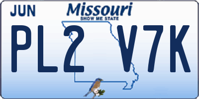MO license plate PL2V7K