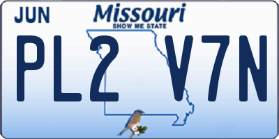 MO license plate PL2V7N