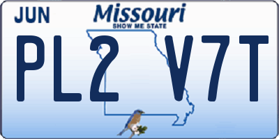 MO license plate PL2V7T