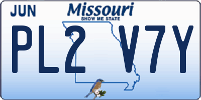 MO license plate PL2V7Y