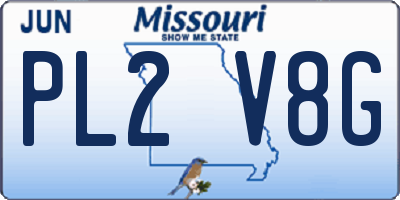 MO license plate PL2V8G