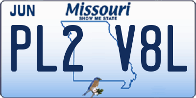 MO license plate PL2V8L
