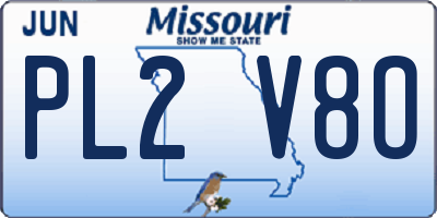 MO license plate PL2V8O