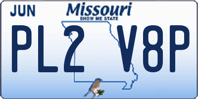 MO license plate PL2V8P