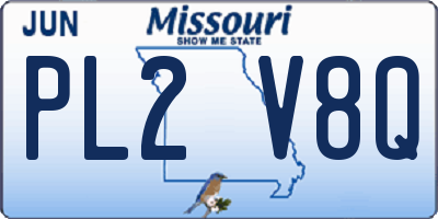 MO license plate PL2V8Q