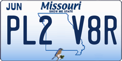 MO license plate PL2V8R