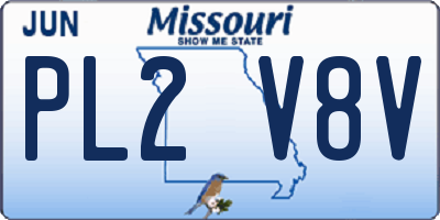 MO license plate PL2V8V