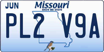 MO license plate PL2V9A