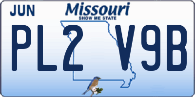 MO license plate PL2V9B