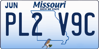 MO license plate PL2V9C