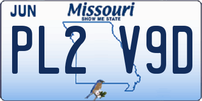 MO license plate PL2V9D