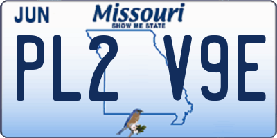 MO license plate PL2V9E