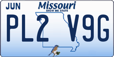 MO license plate PL2V9G