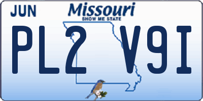 MO license plate PL2V9I