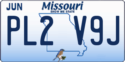 MO license plate PL2V9J