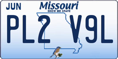 MO license plate PL2V9L