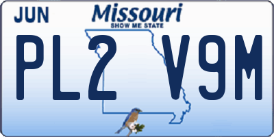 MO license plate PL2V9M