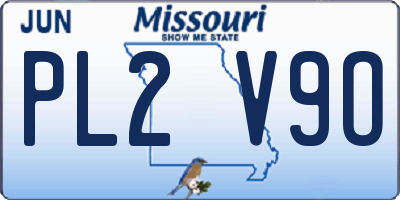 MO license plate PL2V9O