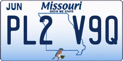 MO license plate PL2V9Q