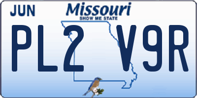 MO license plate PL2V9R