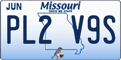 MO license plate PL2V9S