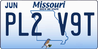 MO license plate PL2V9T