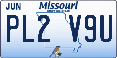 MO license plate PL2V9U