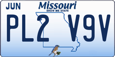 MO license plate PL2V9V