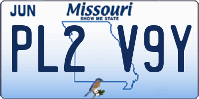 MO license plate PL2V9Y