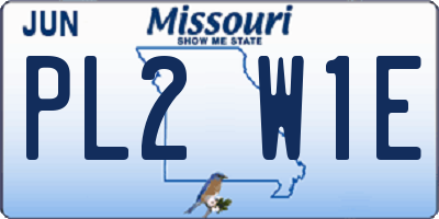 MO license plate PL2W1E