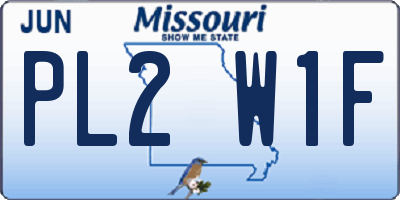 MO license plate PL2W1F