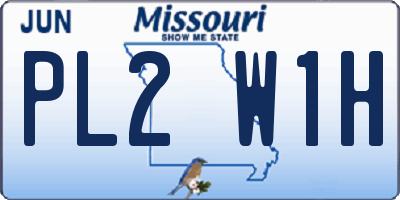 MO license plate PL2W1H