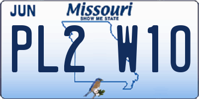 MO license plate PL2W1O