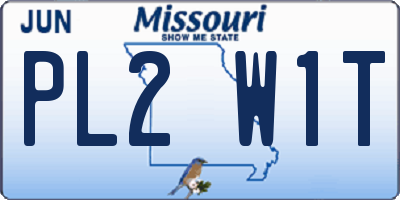 MO license plate PL2W1T